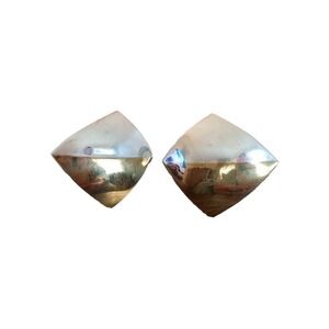 VTG Laton 925 Sterling Silver Taxco Mexico Two Toned Earrings (Replaced Backs)